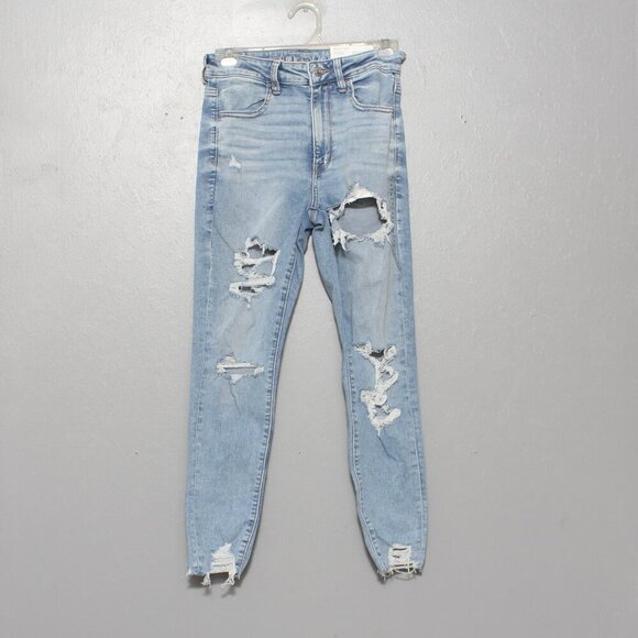 American Eagle nwt damaged return distressed super high rise jegging - Picture 1 of 16